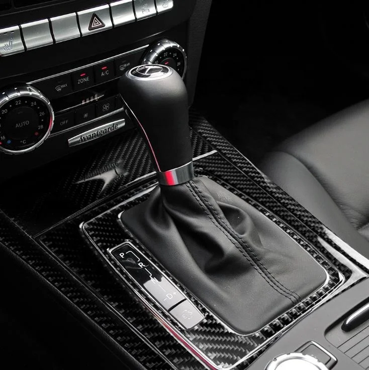 2pcs Carbon Fiber Central Control Panel Cover Sticker For C Class W204 07-13 Interior Trim Accessory