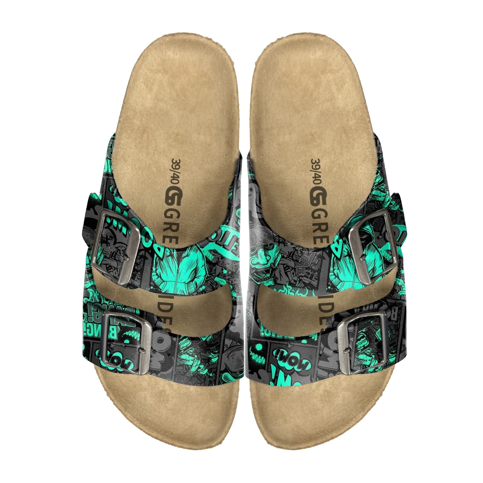 Greatshoes Custom Logo Slide Sandal Fashion Street Outdoor Slippers,Men Cork Sandals Birken Style Shoes