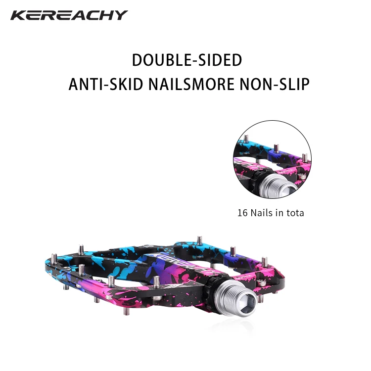 Kereachy multi-color mountain road bike ultra light non-slip pedal bicycle 3 bearing pedal aluminum alloy bicycle flat pedal