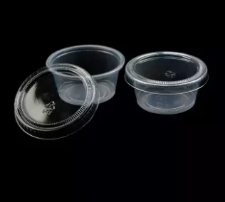 2 oz Clear Jello Shot Cups Plastic Disposable PP Portion Sauce Cups with Lids Souffle Cups