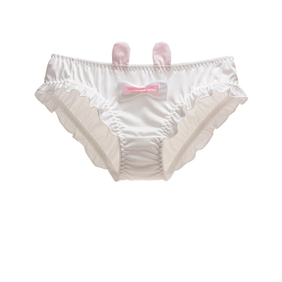 Oh My God , This Bunny Fur Tail Is Sweet To Our Heart Teen Young Girl Ruffle Cuff Cute Rabbit Ear Panties