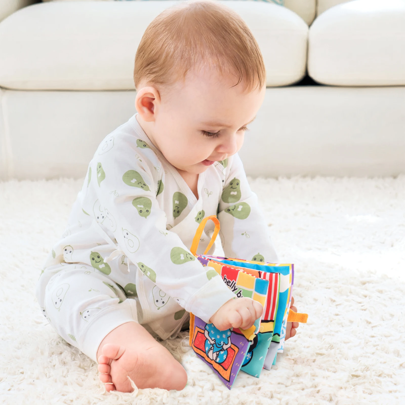 Jollybaby flip books for kids Baby Early Education Crinkle Paper Hide and Seek Fabric Soft quiet books Cloth Book for kids