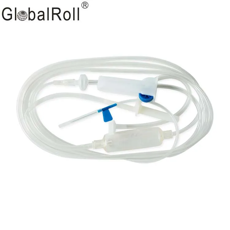 Disposable Medical Individual Package Portable Sterile IV Infusion Giving Fluid Drip Set With Regulator