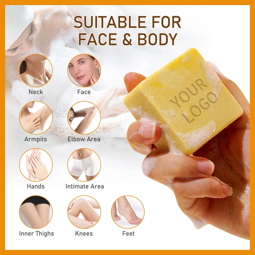 Custom Tumeric Anti-oxidant Soothing Anti Acne Skin Lightening Soap Base Lemon Turmeric Honey Soap