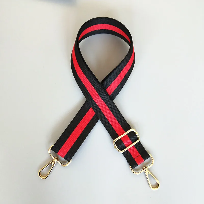 2023 New Wide 3.8 CM Cotton Fabric Colorful Stripe Bag Strap Adjustable Long Crossbody Bag Shoulder Strap Accessories