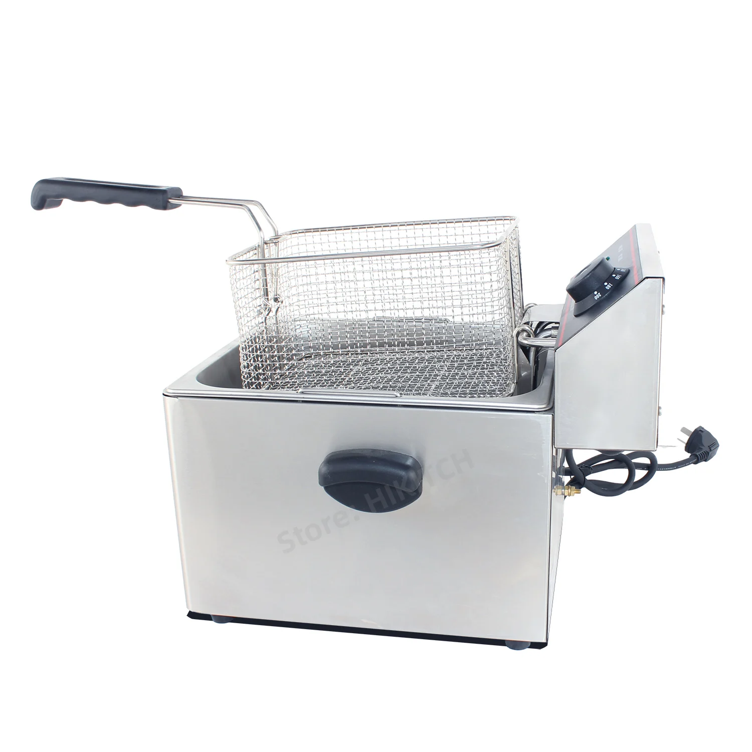 Stainless steel single tank 8L oil deep fryer EF8L with 1 basket 1/2 size pan electric fryer safe circuit breaker for hotel shop