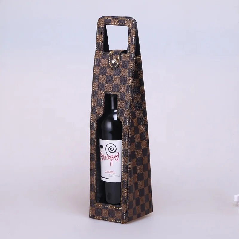 Multiple Colors Wine Packaging Gift Box Single Pack PU Bag Universal Spot Leather Promotion Handmade Craft Food Contact Safe