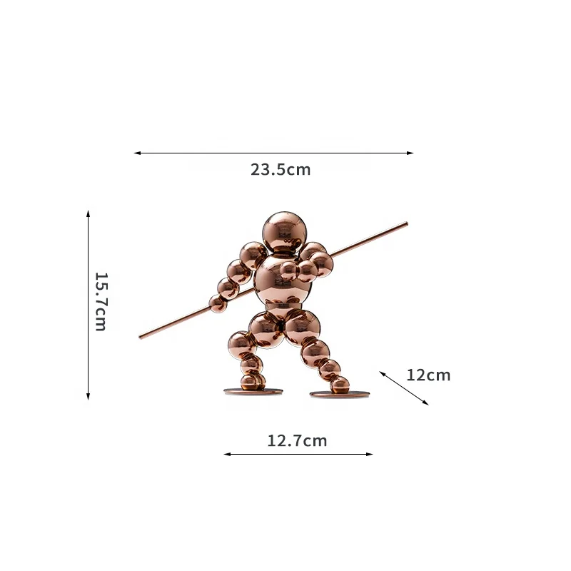 Spherical Human Artwork Sculpture Art Home Hotel Decoration Gift Box High End 304 Stainless Steel Metal Japan Folk Art Sports
