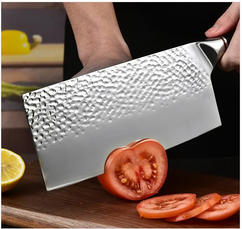 Stainless Steel Forged Hammer Pattern Chopping Knives Durable and Eco-Friendly Kitchen Household Knives for Kitchen Cutting