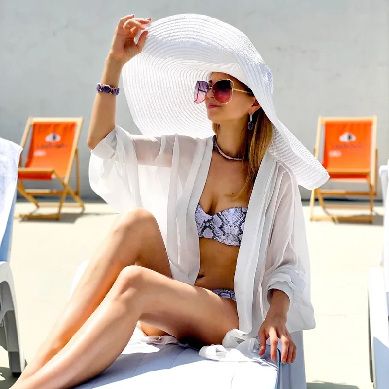 giant beach hat Large Brim Sun Oversized Floppy Straw Hat for  Women Wide Brim Straw Roll up Cap Summer Hat