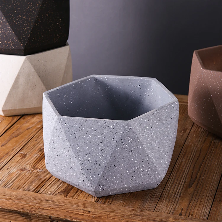 Classic modern design speckled irregular bonsai pot geometry flower plant pot