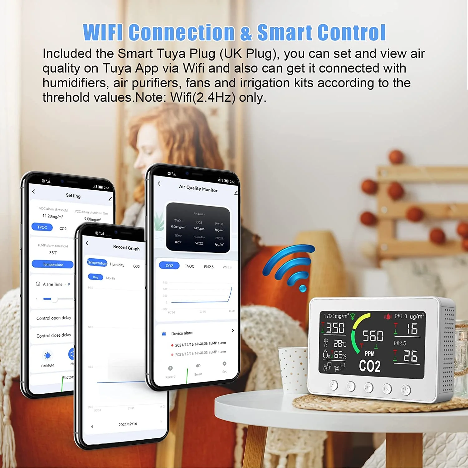 Регистратор данных монитор качества воздуха и контроллер IoT с RS485 для дома офиса теплицы детектор