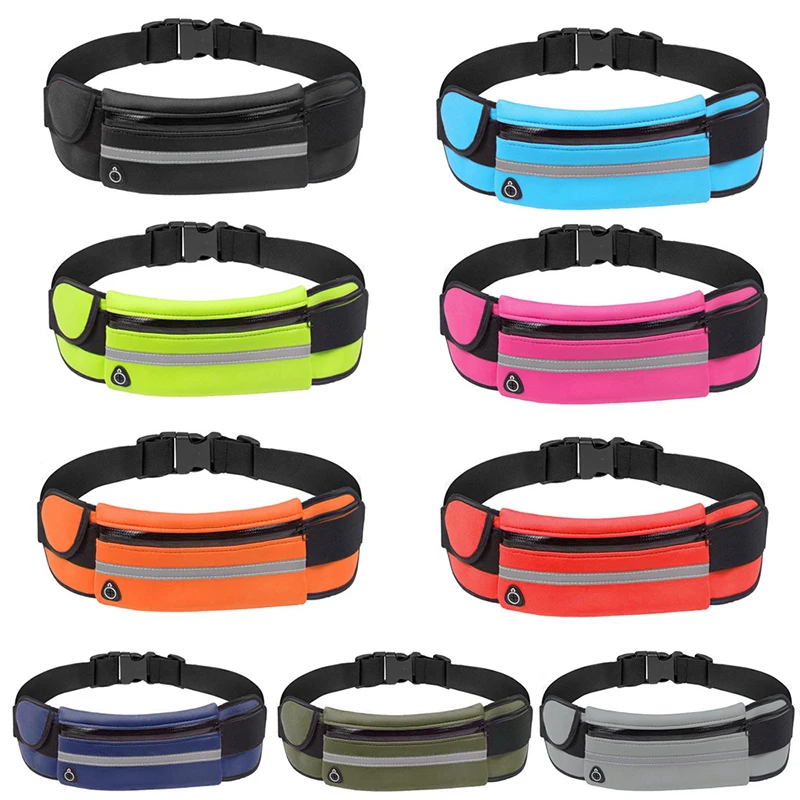 Reflective Running Belt Waist Bag Expanded Pocket Unisex Water proof  Waist Pack Bag for Jogging  Hiking Travel