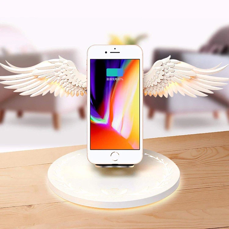 Angel Wing 10W wireless charging  mobile phone wireless charger stand