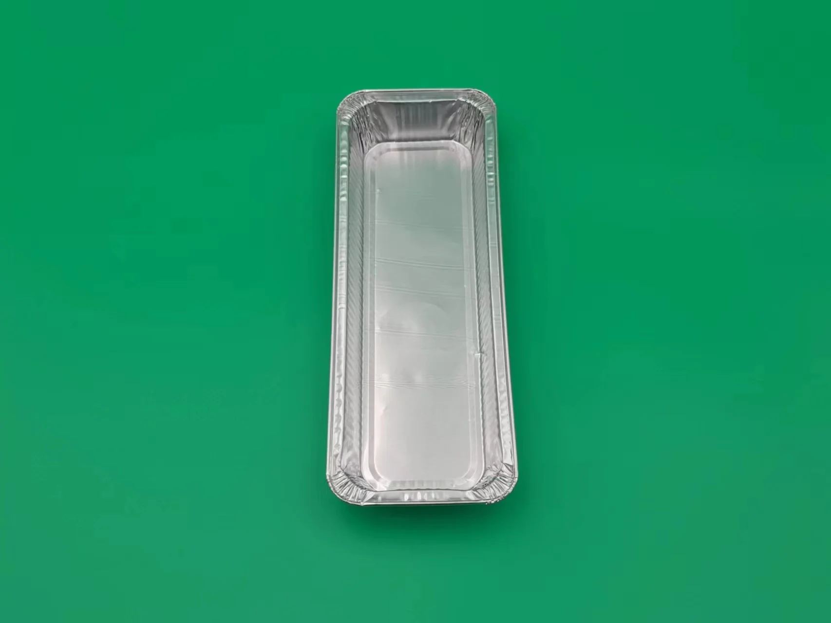 Disposable aluminium food containers shallow foil tray crimped edge food packaging boxes