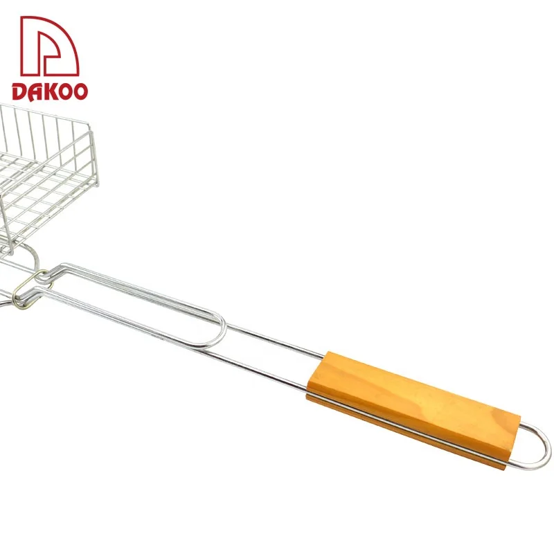 High-grade wire mesh clamp Stainless Steel BBQ Mesh Baskets Barbecue Tools Grill Net