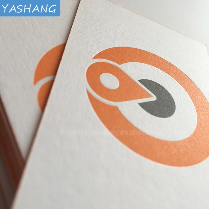 Orange color printing edge visiting card custom orange embossed/debossed business card