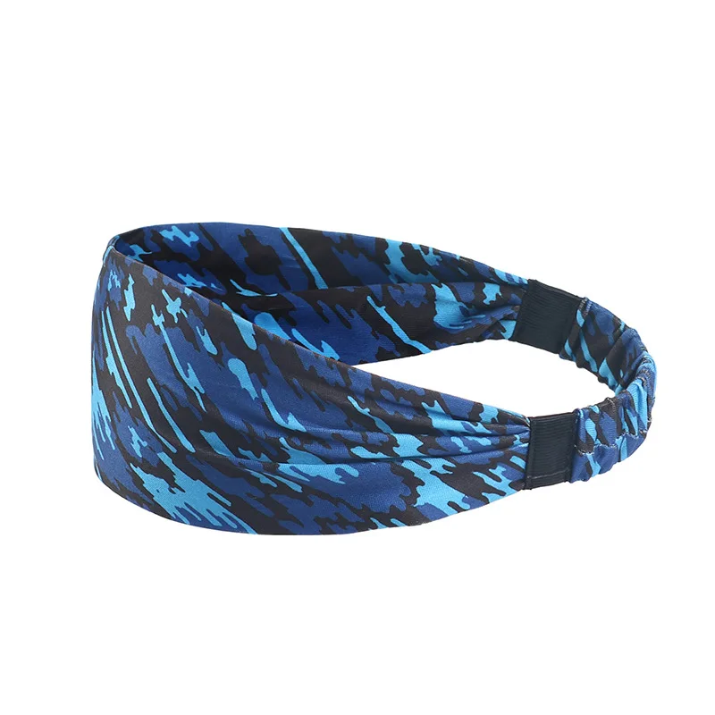 Wholesale Custom Quick Drying Moisture Wicking Sweat Absorbing Breathable Elastic Camo Nylon Fitness Sports Yoga Headband