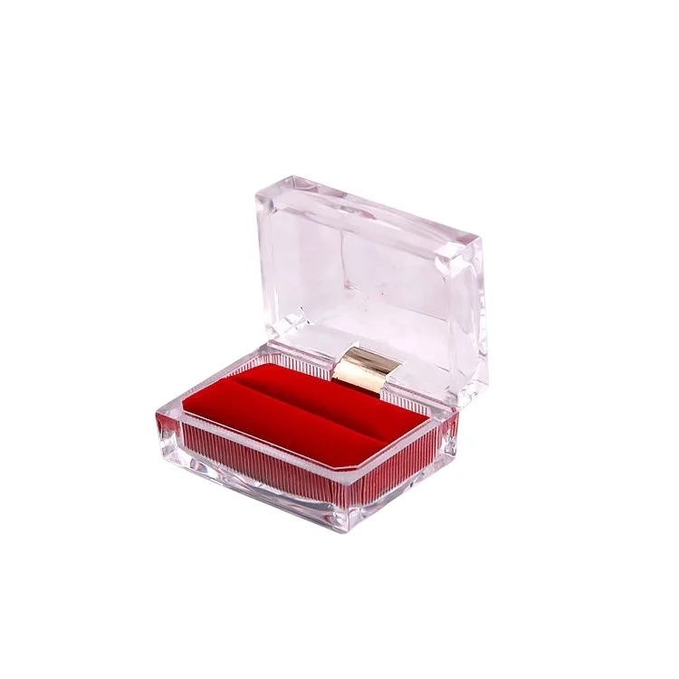 Plastic Transparent Crystal Gem Jewelry Box Storage Organizer Box Treasure For Jewelry Trinket Box