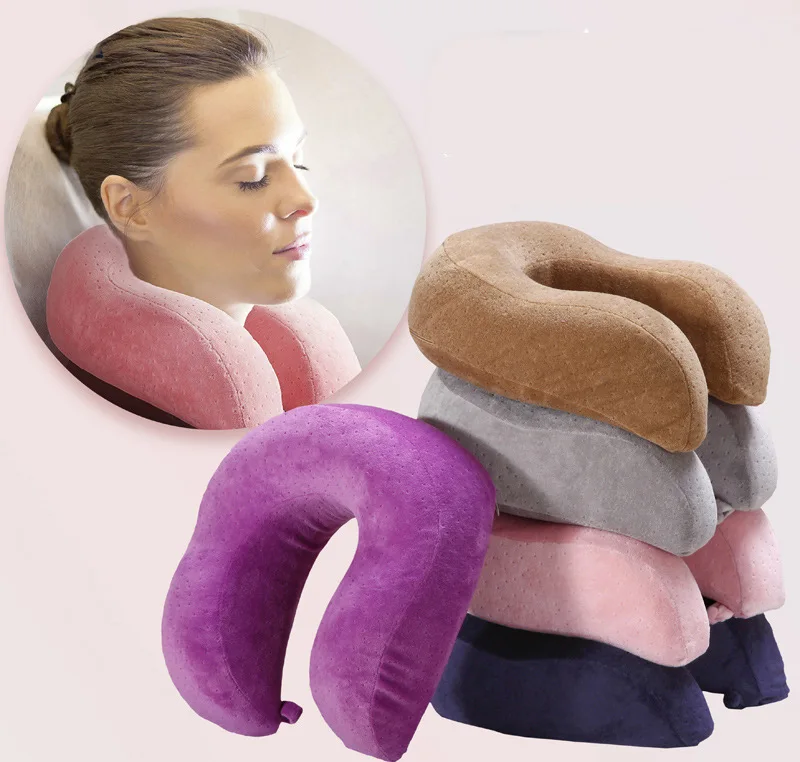 Slow-Rebound Cheap U-Shaped Neck Pillow Portable Air Travel Car Neck Pillow