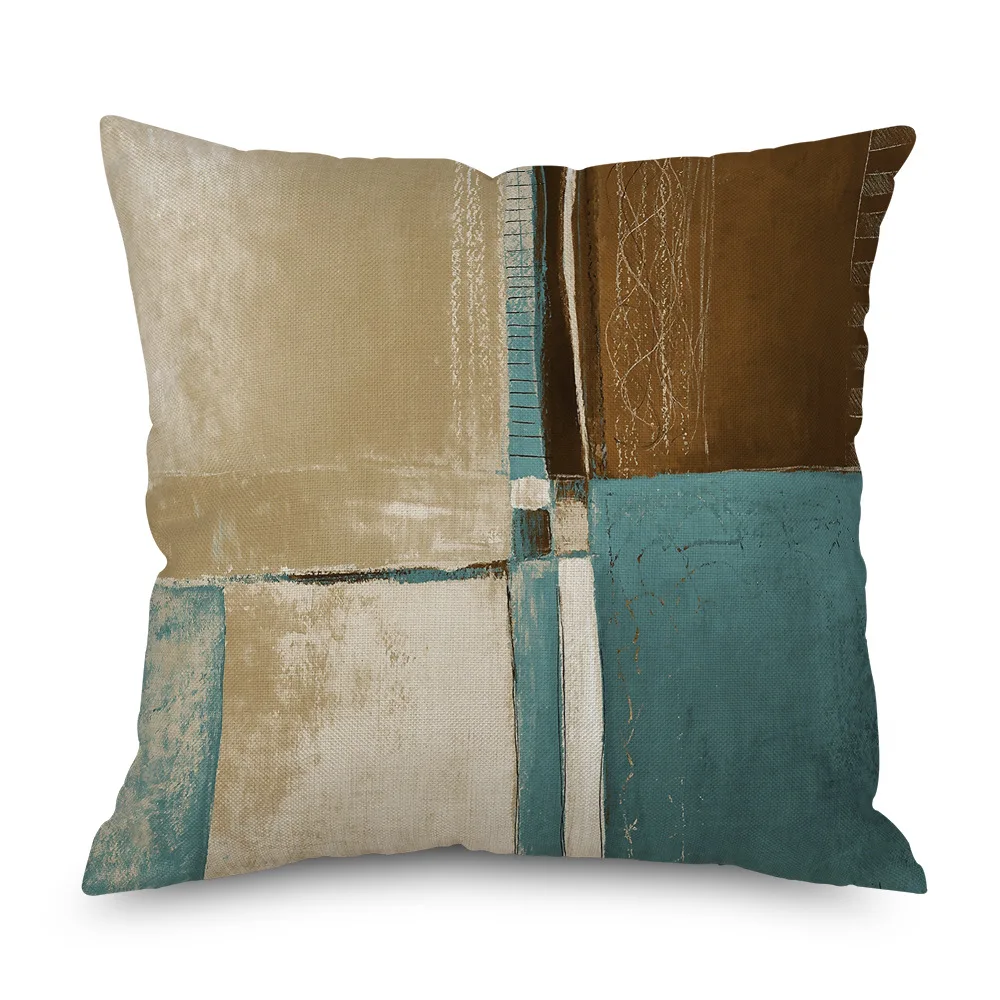 Оптовая продажа льняная наволочка с принтом на заказ простой национальный геометрический чехол для подушки декор дивана и