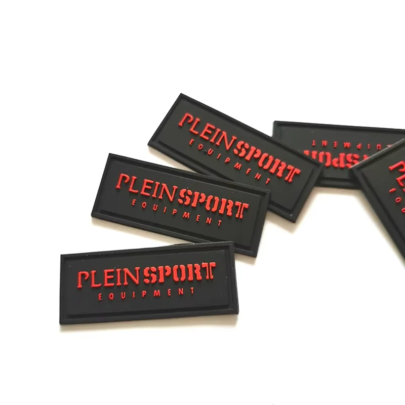 Custom  Soft PVC Heat Press Patch Embossed 3D Logo Silicone Label For Garment