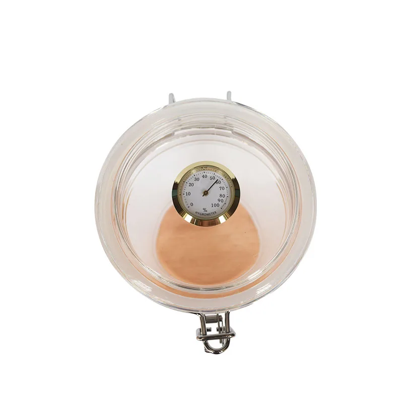 Акриловый хьюмидор банку с гигрометром декоративные часы Для акриловый чехол прозрачный ящик для хранения