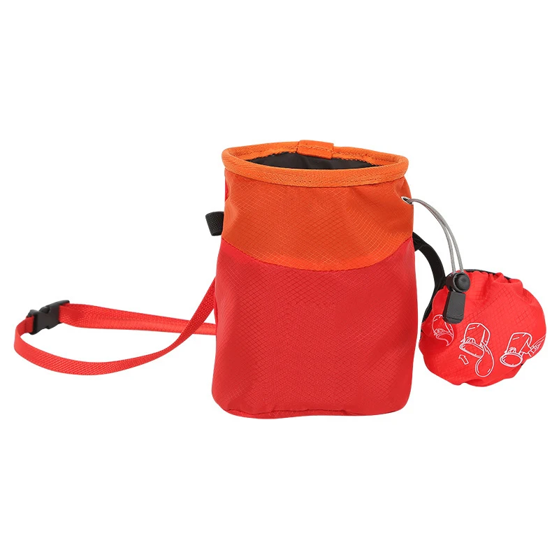 OEM ODM Custom LOGO Belt Drawstring Pocket Accept Print Rock Climbing Sport Chalk Bag