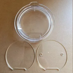 Clear Acrylic 3D Ice and Fruits Decorative Sublimation Tumbler Topper Lid Disc Base Removable Mason Jar Insert