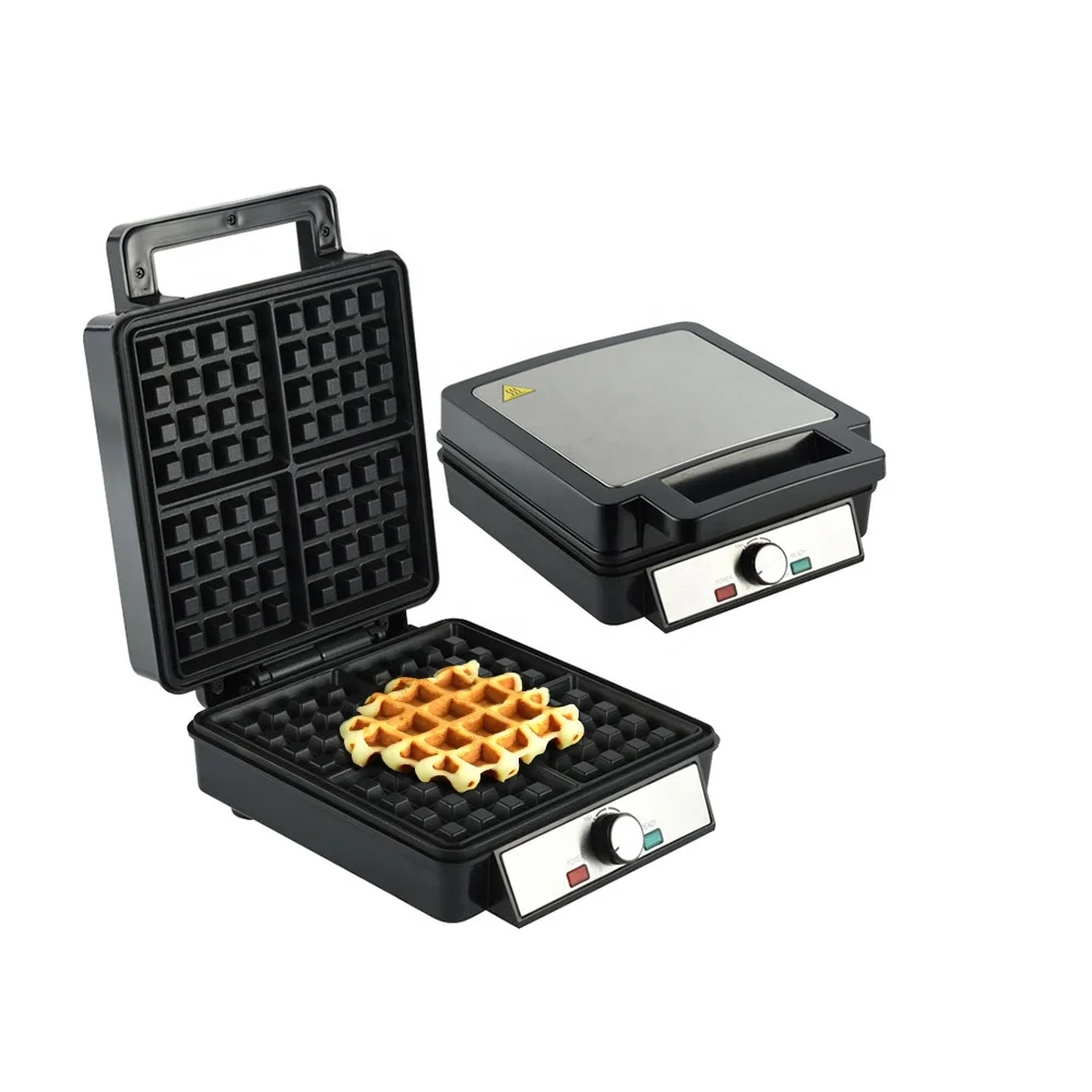 XL size Stainless steel 2 slice Square Waffle Machine with adjustable temperature control Square Belgian Waffle Maker