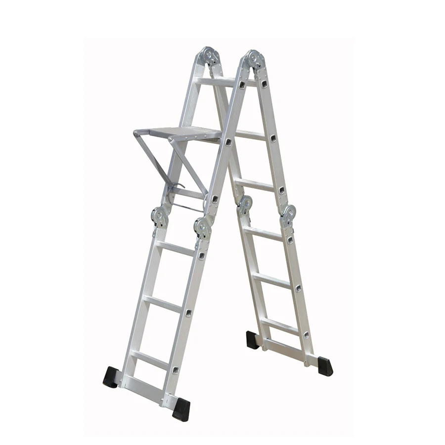 ladder aluminum Multi-purpose Ladder Durable 4x3 Compact Aluminum Ladder Foldable