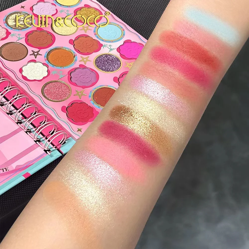 High Appearance KEVIN&COCO20 Color Coil Holiday Beach High Quality Waterproof Sweat proof Coil Fruit Party eye shadow Palette