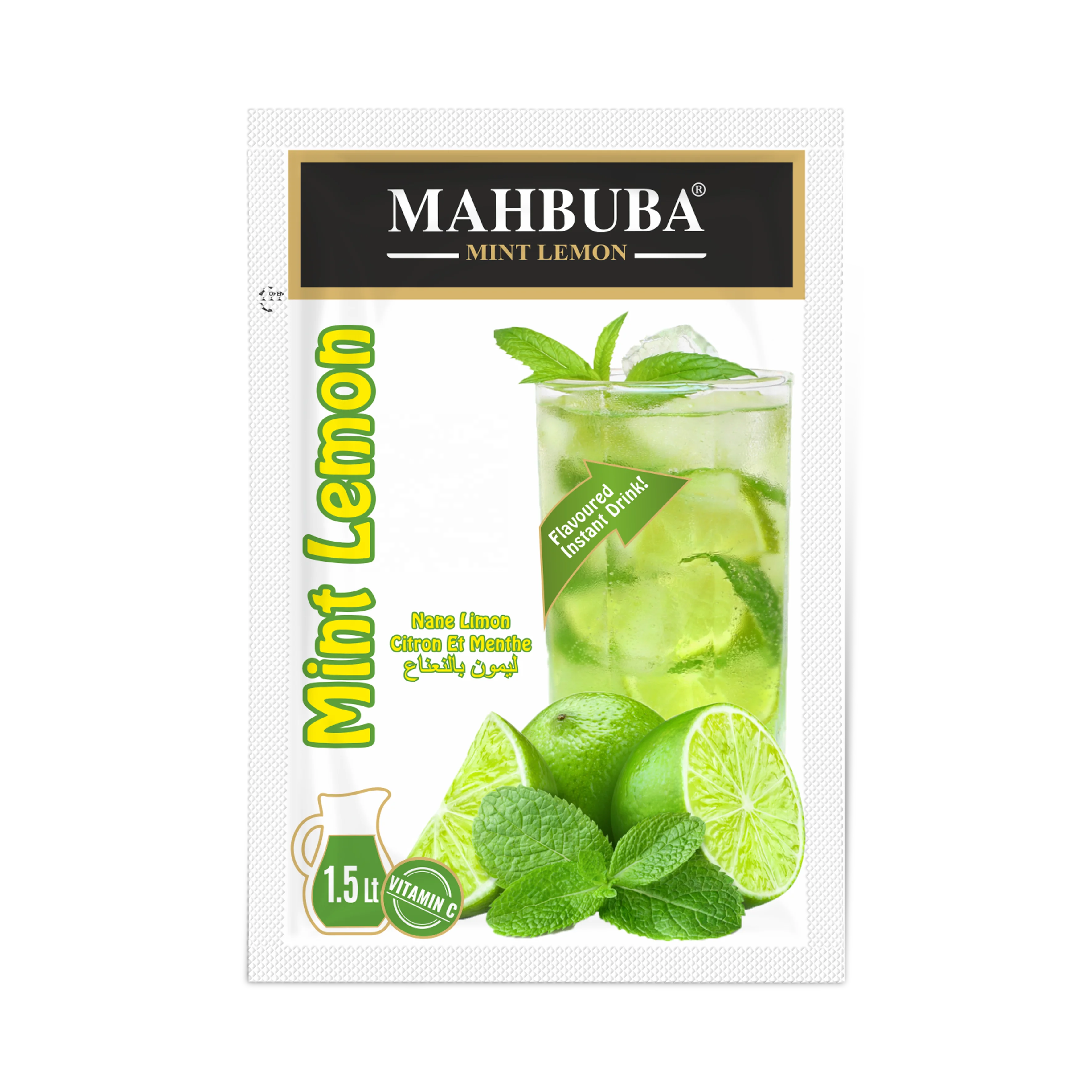 MINT LEMON Flavoured Instant Drink Powder 9g x 24 pcs x 24 Powder Cold Drink Juice From Turkey 1.5 Liters Ultra Best Taste Good