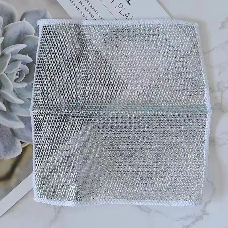 Multipurpose Scrubbing Kitchen Pot Dish Cloth New Microfiber Wire Dishwashing Rags For Steel Scrubbers Non Scratch Scrubbing Pad