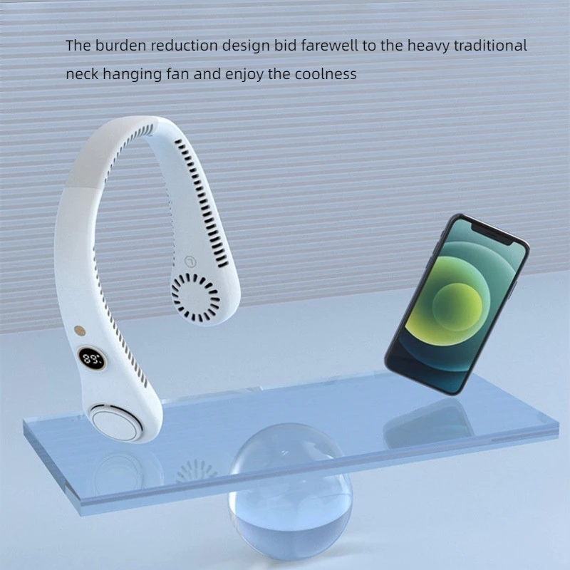 hot-sale Wearable Sports Fan usb Neck Fan Hands Free Fanfashion Hand-free Mini Portable Folding usb Rechargeable hanging cooling