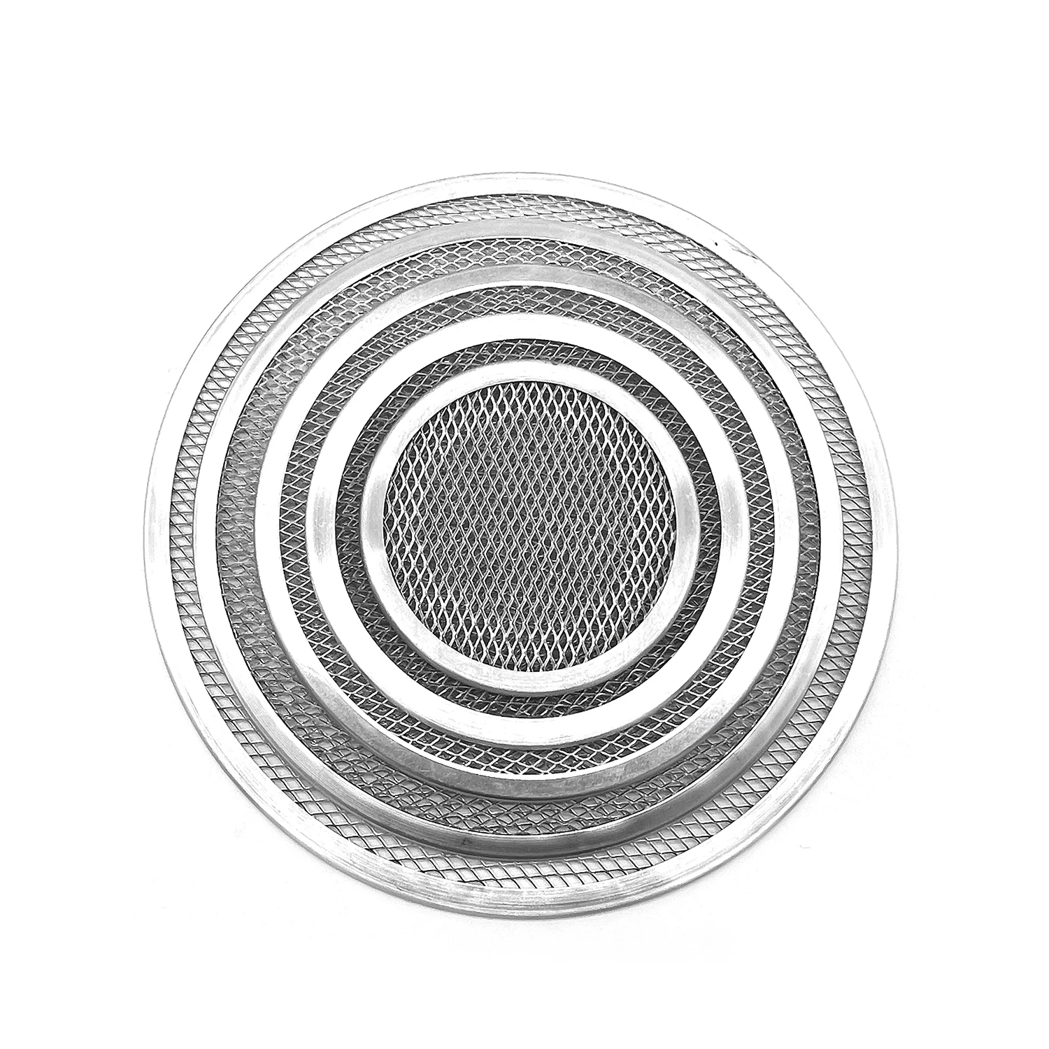 Restaurant  Heat Resistance 8 10 12 14 16 inch aluminum pizza pan baking tray aluminum pizza screen pizza tray