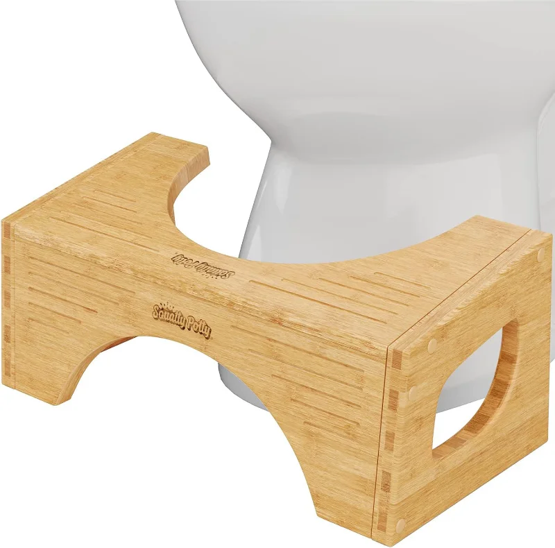 Hot Sale Bamboo footstool Squat Potty Toilet Stools Bathroom Organizer Sturdy Bamboo Step Stool for Bathroom