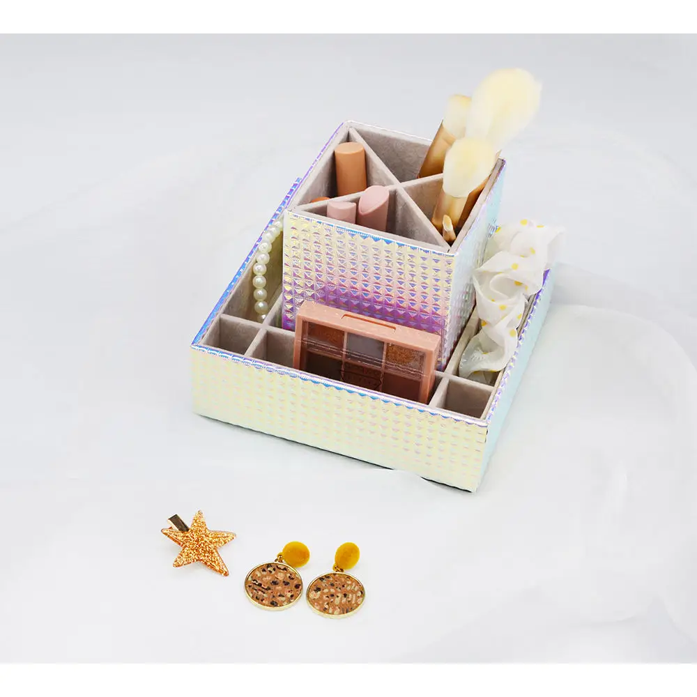 Oem-держатель для карт для рабочего стола, модный кожаный Настольный органайзер для офиса с ящиками, комод, лоток Catchall