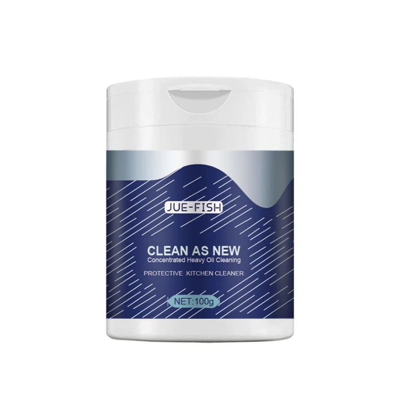 Jue-fish Effective Clean Cooking Oil Sustainable Oil Film Remove Easy to Use Oil Cleaning Powder for Kitchen Stainless Steel