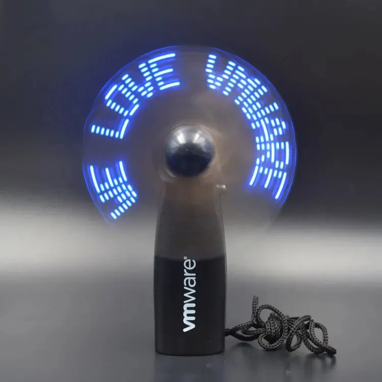 New Product Mini Portable Handy Led Custom Message Battery Fan,Programmable Led Display Handheld Electric Fan