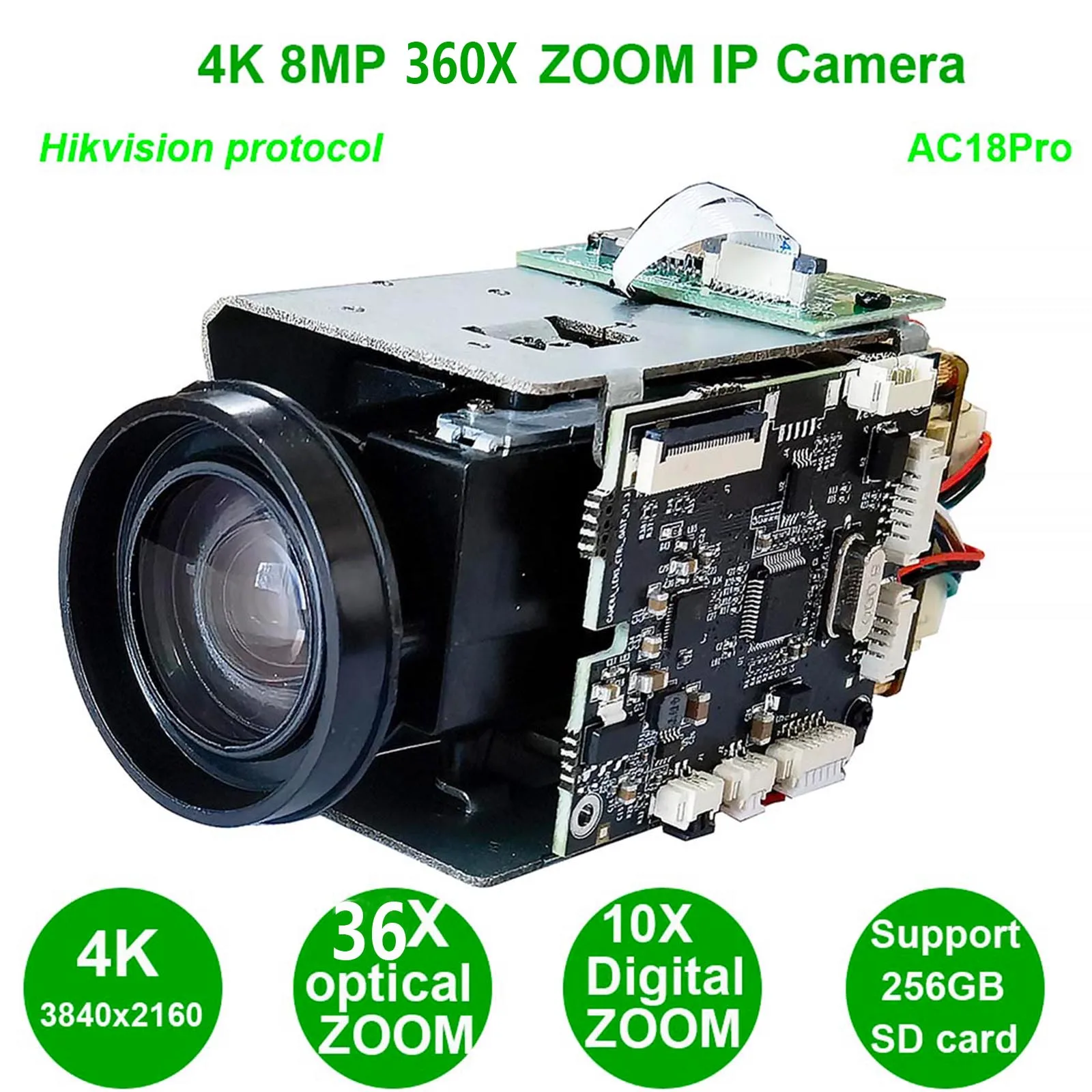 RTMP 4K 8MP 360X  zoom IP Camera auto IRIS Hik DH protocol IVM4200 P2P  IMX415 SD 256GB IP Camera