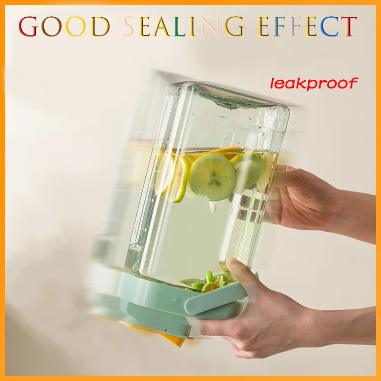 Large Capacity Water Kettle Portable Fruit Bottle Plastic Drinking Water Dispenser For Fridge