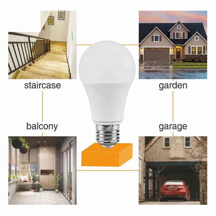 Wholesale Portable 7w 9w 12w A60 Outdoor Lighting Lamp Sound Sensor Led Light Bulb