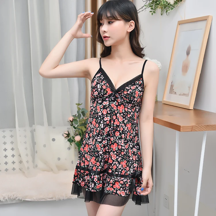 
teddies bodysuits hot erotic Printed pajamas women sexy Adult robes sleep sexy lingerie 