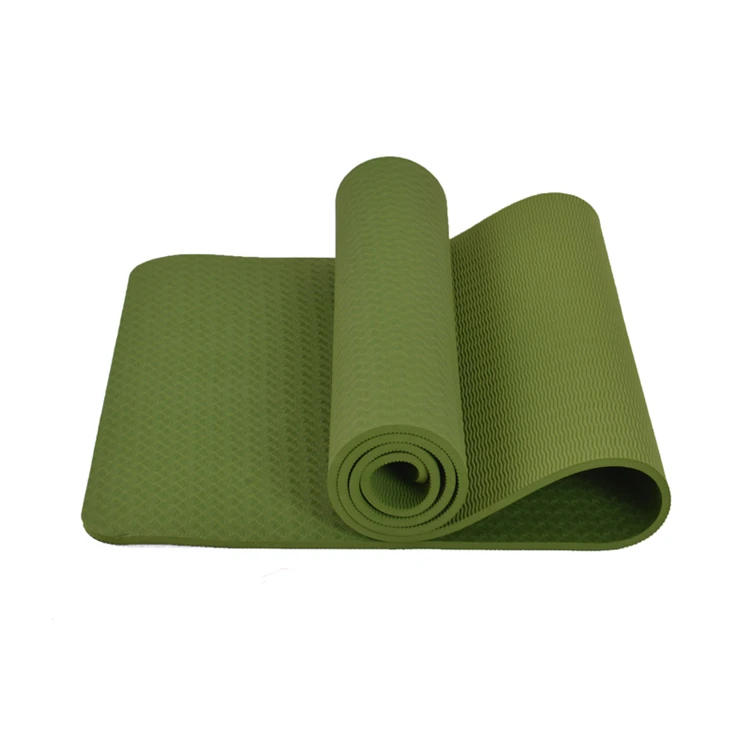 SHENGDE High Quality Organic Mint Color Custom Logo Print Hot Folding Meditation Curve White 6mm Tpe Yoga Mat