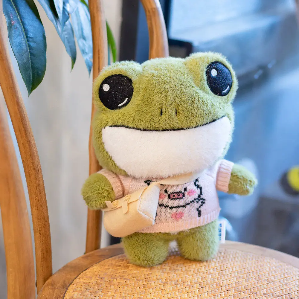 Factory wholesale custom Non deformable dressed frog stuffed toy plush toy for children