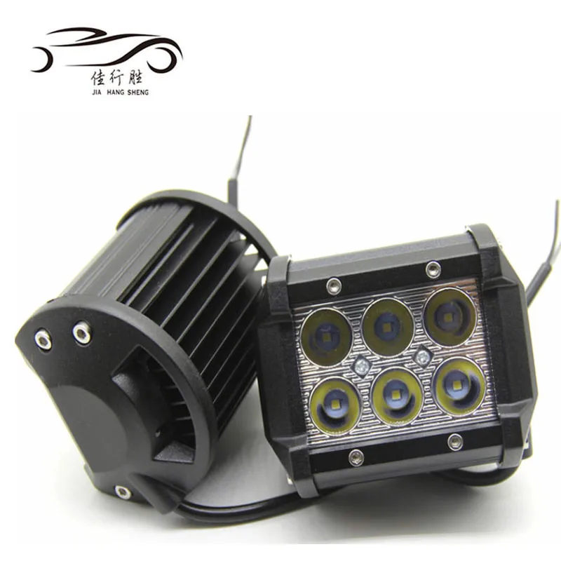JHS Factory Supply Led Car 18W led work light Round Offroad Auto Led Work Light 6led Led Headlight Led Driving Light