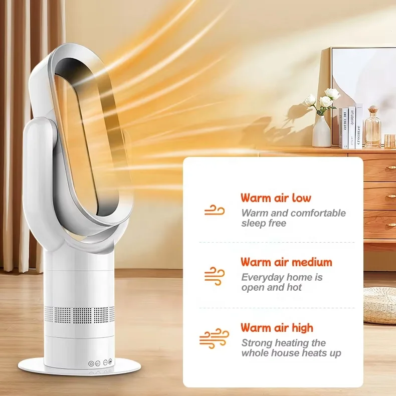 Hotel 2in1 Smart air Purifier Touch Screen Keys 1650W smooth speed change tower & pedestal fans Bladeless electric heater fan