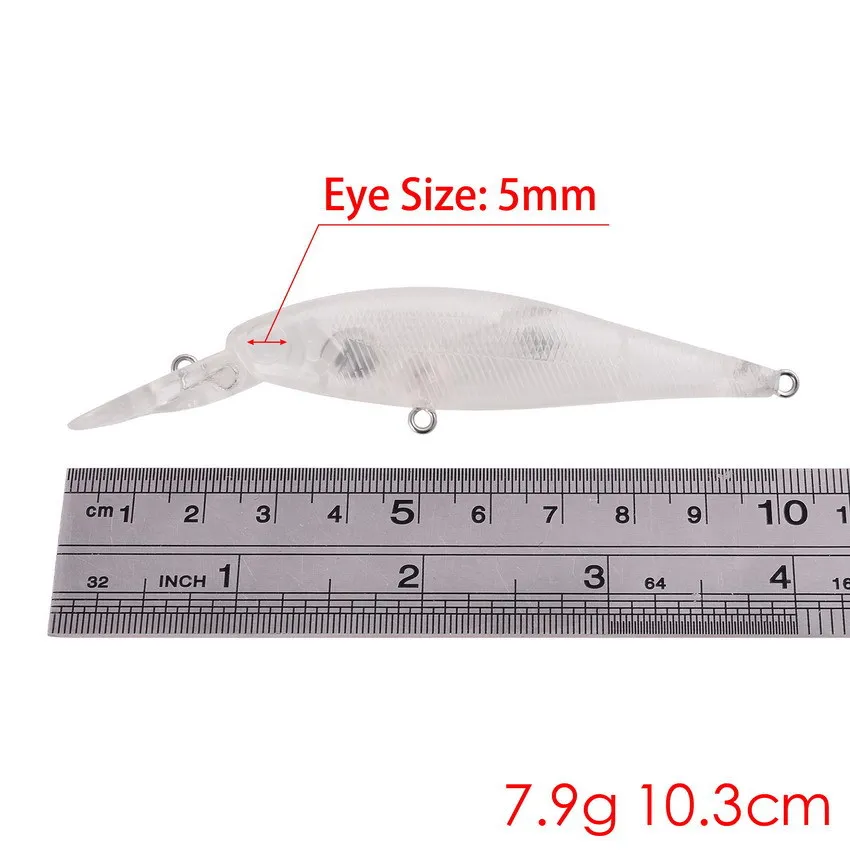 Blanks Unpainted Minnow 11cm Long Unpainted Fishing Lure Blank 12 Grams Fishing Lures Unpainted Plastic ABS Artificial Soft Bait