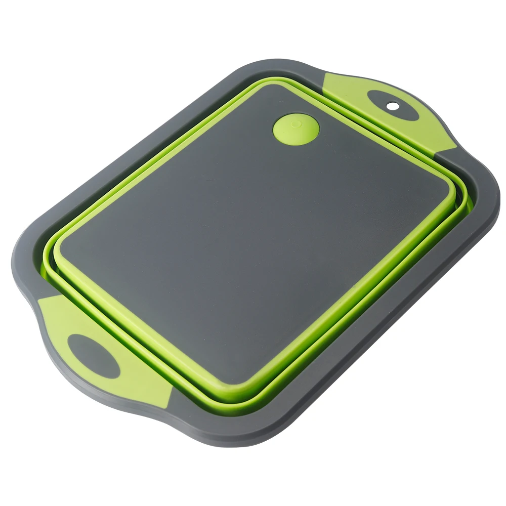 Kitchen Fruit Washing Basket portable Plastic Silicone Collapsible foldable chopping cutting board